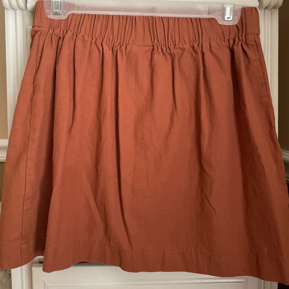 Good Luck Gem Terracotta Button-Down Mini Skirt - Picture 3 of 4
